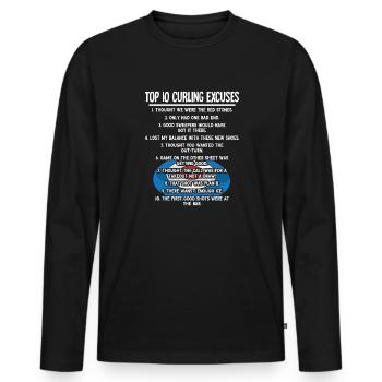 Locken - Männer Premium Bio Langarmshirt - Schwarz - Vorne - Nico (187cm)