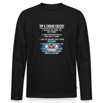 Locken - Männer Premium Bio Langarmshirt - Schwarz - Vorne - Nico (187cm)