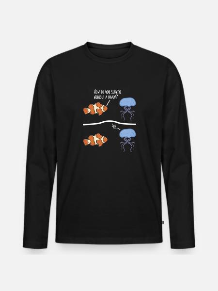 Jellyfish Marine Diving Jellyfish - Men's Premium Organic Long Sleeve Shirt - black
