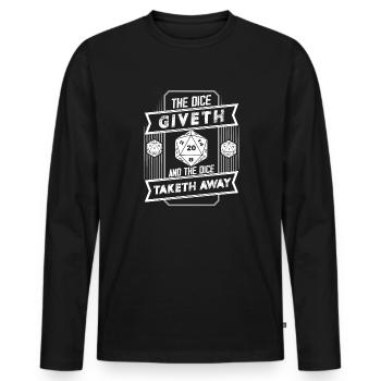 The dice giveth and the dice taketh away - Men's Premium Organic Long Sleeve Shirt - black - Front - Nico (187cm)