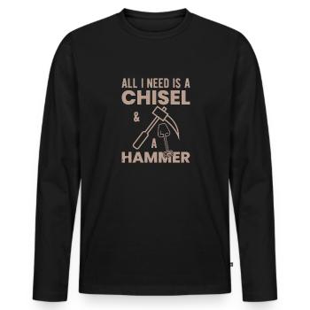 Minerais Collecte de minéraux et de pierres précieuses - T-shirt manches longues Premium bio Homme - noir - Devant - Nico (187cm)