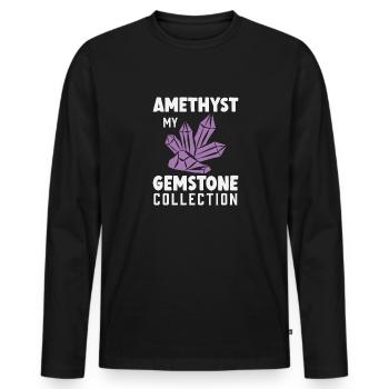 Amethyst My Gemstone Collection Collect from - Men's Premium Organic Long Sleeve Shirt - black - Front - Nico (187cm)