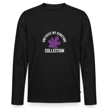 Amethyst My Gemstone Collection Collect from - Men's Premium Organic Long Sleeve Shirt - black - Front - Nico (187cm)