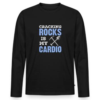 Minerais Collecte de minéraux et de pierres précieuses - T-shirt manches longues Premium bio Homme - noir - Devant - Nico (187cm)