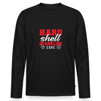 Hard shell sparkling kernels Collecting ores from - Men's Premium Organic Long Sleeve Shirt - black - Front - Nico (187cm)