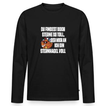 Sieh mich an, ich bin Sternhagel voll! Lustiges - Männer Premium Bio Langarmshirt - Schwarz - Vorne - Nico (187cm)