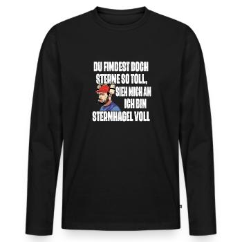 Sieh mich an, ich bin Sternhagel voll! Lustiges - Männer Premium Bio Langarmshirt - Schwarz - Vorne - Nico (187cm)