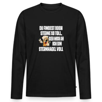 Sieh mich an, ich bin Sternhagel voll! Lustiges - Männer Premium Bio Langarmshirt - Schwarz - Vorne - Nico (187cm)