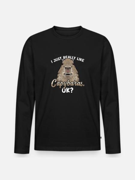Capybara rodent - Men's Premium Organic Long Sleeve Shirt - black