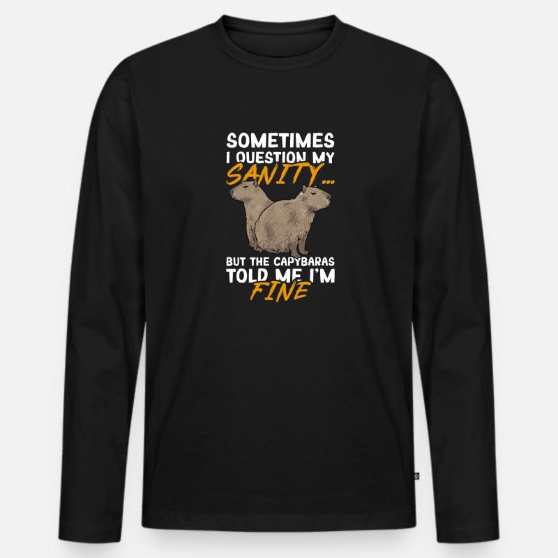 Capybara Nagetier - Männer Premium Bio Langarmshirt - Schwarz