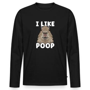 Capybara Nagetier - Männer Premium Bio Langarmshirt - Schwarz - Vorne - Nico (187cm)