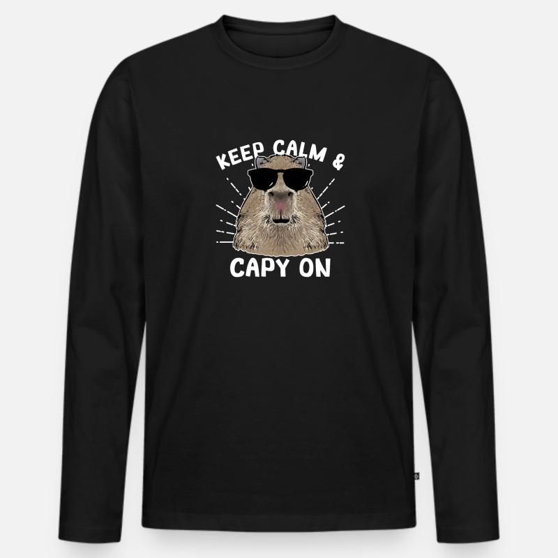 Capybara Nagetier - Männer Premium Bio Langarmshirt - Schwarz