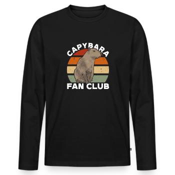 Capybara Nagetier - Männer Premium Bio Langarmshirt - Schwarz - Vorne - Nico (187cm)