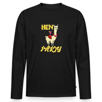 Hen Party Junggesellinnenabschied Lustig - Männer Premium Bio Langarmshirt - Schwarz - Vorne - Nico (187cm)