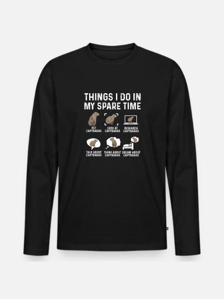 Capybara rodent - Men's Premium Organic Long Sleeve Shirt - black