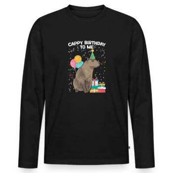 Capybara Nagetier - Männer Premium Bio Langarmshirt - Schwarz - Vorne - Nico (187cm)