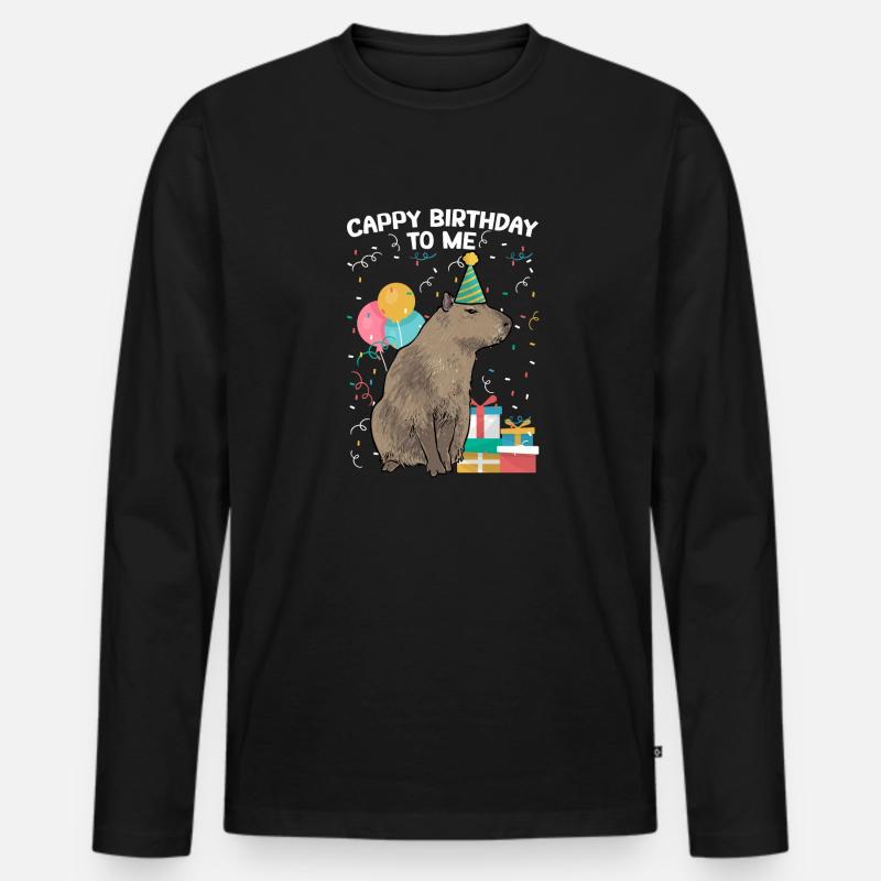 Capybara Nagetier - Männer Premium Bio Langarmshirt - Schwarz