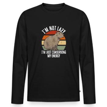 Capybara Nagetier - Männer Premium Bio Langarmshirt - Schwarz - Vorne - Nico (187cm)
