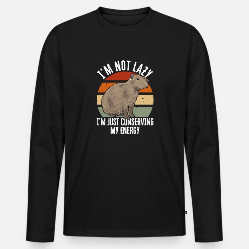 Capybara Nagetier - Männer Premium Bio Langarmshirt - Schwarz