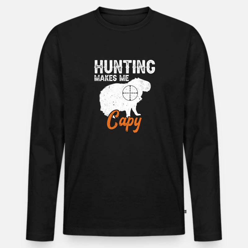 Capybara Nagetier - Männer Premium Bio Langarmshirt - Schwarz