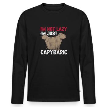 Capybara Nagetier - Männer Premium Bio Langarmshirt - Schwarz - Vorne - Nico (187cm)