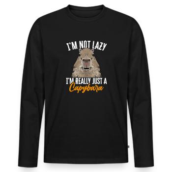 Capybara Nagetier - Männer Premium Bio Langarmshirt - Schwarz - Vorne - Nico (187cm)