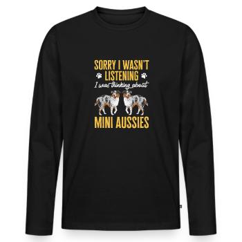 Miniature Australian Shepherd - Men's Premium Organic Long Sleeve Shirt - black - Front - Nico (187cm)