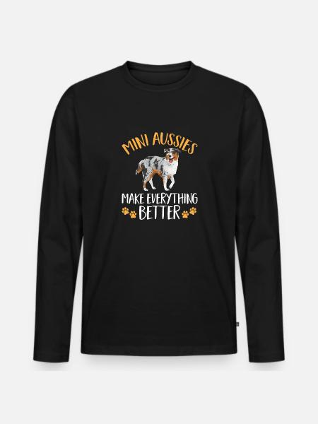 Miniature Australian Shepherd - Men's Premium Organic Long Sleeve Shirt - black