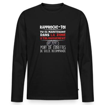 Humour Beauf - Design Amusant pour Homme - T-shirt manches longues Premium bio Homme - noir - Devant - Nico (187cm)