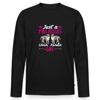 Miniature Australian Shepherd - Men's Premium Organic Long Sleeve Shirt - black - Front - Nico (187cm)