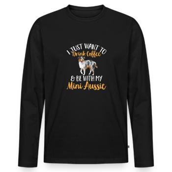Miniature Australian Shepherd - Men's Premium Organic Long Sleeve Shirt - black - Front - Nico (187cm)
