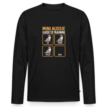 Miniature Australian Shepherd - Men's Premium Organic Long Sleeve Shirt - black - Front - Nico (187cm)