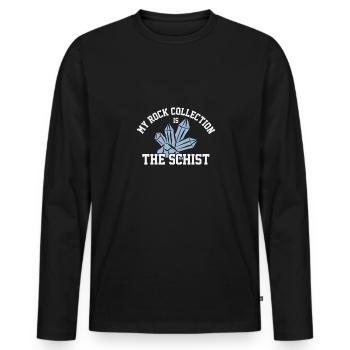 Ma collection de roches est la - T-shirt manches longues Premium bio Homme - noir - Devant - Nico (187cm)