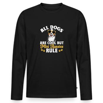 Miniature Australian Shepherd - Men's Premium Organic Long Sleeve Shirt - black - Front - Nico (187cm)