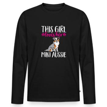 Miniature Australian Shepherd - Men's Premium Organic Long Sleeve Shirt - black - Front - Nico (187cm)
