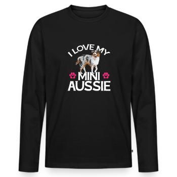 Berger australien miniature - T-shirt manches longues Premium bio Homme - noir - Devant - Nico (187cm)