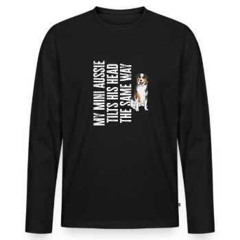 Miniature Australian Shepherd - Men's Premium Organic Long Sleeve Shirt - black - Front - Nico (187cm)