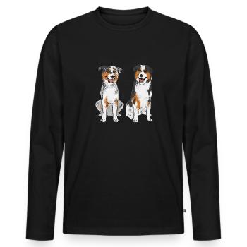 Miniature Australian Shepherd - Men's Premium Organic Long Sleeve Shirt - black - Front - Nico (187cm)