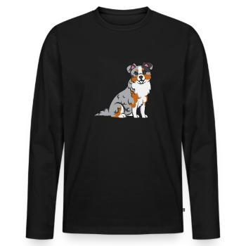 Miniature Australian Shepherd - Men's Premium Organic Long Sleeve Shirt - black - Front - Nico (187cm)
