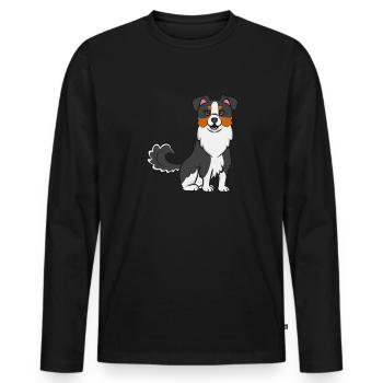 Berger australien miniature - T-shirt manches longues Premium bio Homme - noir - Devant - Nico (187cm)