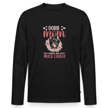 Doberman Pinscher Dog Dobie - Men's Premium Organic Long Sleeve Shirt - black - Front - Nico (187cm)