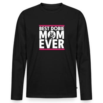 Doberman Pinscher Dog Dobie - Men's Premium Organic Long Sleeve Shirt - black - Front - Nico (187cm)