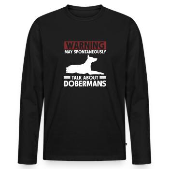 Doberman Pinscher Dog Dobie - Men's Premium Organic Long Sleeve Shirt - black - Front - Nico (187cm)