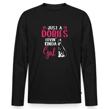 Doberman Pinscher Dog Dobie - Men's Premium Organic Long Sleeve Shirt - black - Front - Nico (187cm)