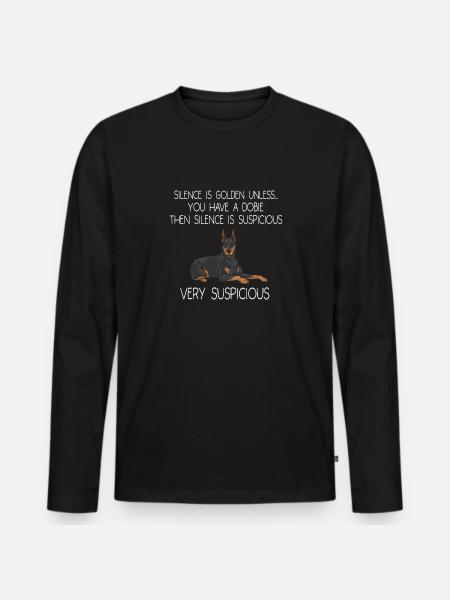Dobermann Pinscher Hund Dobie - Männer Premium Bio Langarmshirt - Schwarz