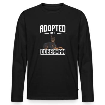 Doberman Pinscher Dog Dobie - Men's Premium Organic Long Sleeve Shirt - black - Front - Nico (187cm)