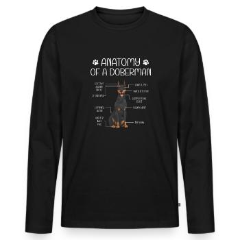 Doberman Pinscher Dog Dobie - Men's Premium Organic Long Sleeve Shirt - black - Front - Nico (187cm)