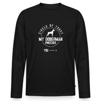 Doberman Pinscher Dog Dobie - Men's Premium Organic Long Sleeve Shirt - black - Front - Nico (187cm)