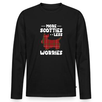Scottish Terrier Scottie Dog - Men's Premium Organic Long Sleeve Shirt - black - Front - Nico (187cm)