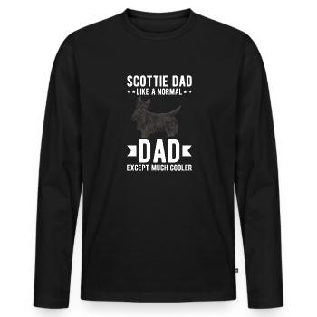 Scottish Terrier Scottie Dog - Men's Premium Organic Long Sleeve Shirt - black - Front - Nico (187cm)